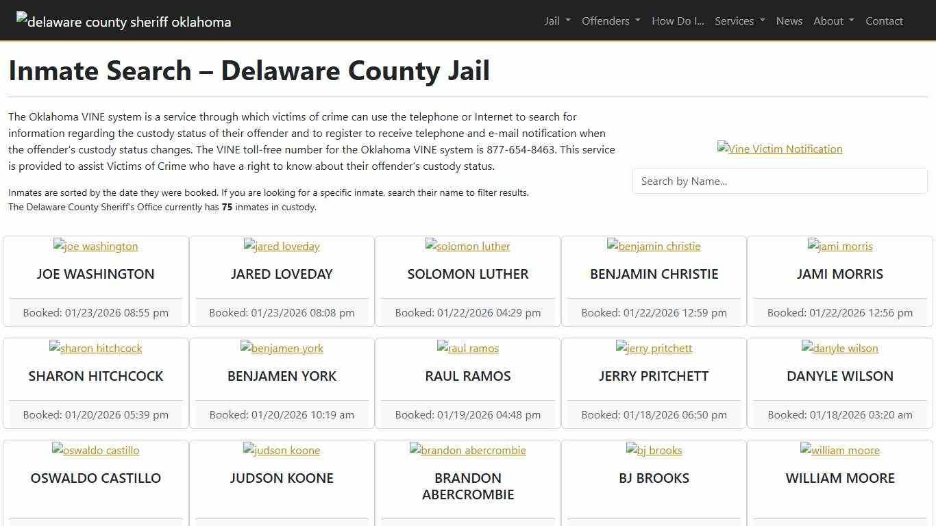 Inmate Search Delaware County Sheriff's Office